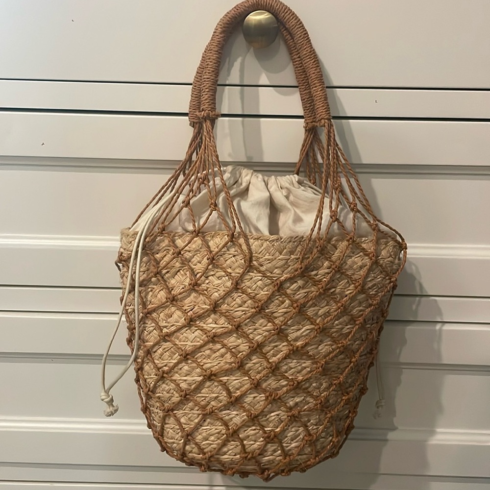 JCrew raffia bag